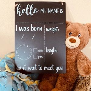 Chalkboard Birth Announcement
